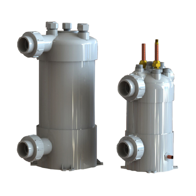 Titaniumbuis PVC-schelpwarmtewisselaar voor zwembadwarmtepomp,Aquariumchiller verdamper